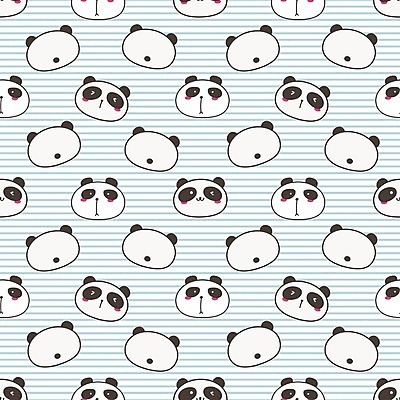 EPS 해외이미지 백그라운드 패턴 여러마리 일러스트 사람없음 파란색 줄무늬 패턴백그라운드 판다 해외202105 해외일러스트 컬러 다수 무늬 곰 파일형식 벡터