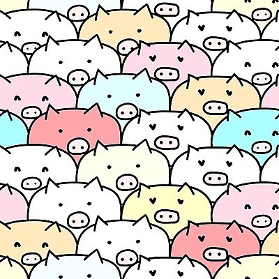 EPS 해외이미지 백그라운드 패턴 여러마리 일러스트 사람없음 패턴백그라운드 돼지 돼지캐릭터 해외202105 해외일러스트 동물캐릭터 다수 무늬 포유류 파일형식 벡터