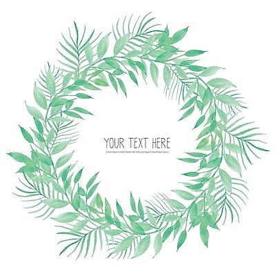 EPS 해외이미지 잎 일러스트 프레임 사람없음 초록색 원형 원형프레임 해외202105 해외일러스트 도형 식물 컬러 파일형식 벡터