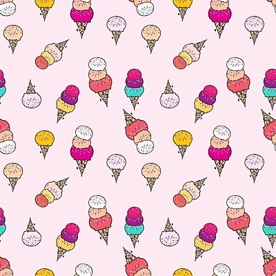 EPS 해외이미지 분홍색 백그라운드 패턴 일러스트 사람없음 패턴백그라운드 콘아이스크림 해외202105 해외일러스트 컬러 무늬 아이스크림 파일형식 벡터