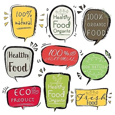 EPS 해외이미지 말풍선 일러스트 타이포그라피 사람없음 친환경 유기농 해외202105 해외일러스트 문자 웰빙 환경 파일형식 벡터