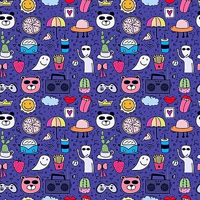 EPS 해외이미지 백그라운드 패턴 일러스트 아이스크림 수박 사람없음 컬러풀 자명종 햄버거 라디오 해외202105 해외일러스트 시계 컬러 무늬 과일 디저트 패스트푸드 전자제품 알람 파일형식 벡터