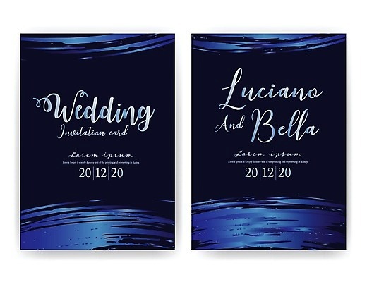 EPS 해외이미지 일러스트 프레임 글자캘리그라피 사람없음 파란색 검은색 청첩장 해외202105 해외일러스트 컬러 캘리그라피 카드_감사 파일형식 벡터