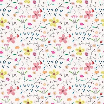 EPS 해외이미지 꽃 꽃무늬 패턴 일러스트 사람없음 해외202105 해외일러스트 식물 무늬 파일형식 벡터