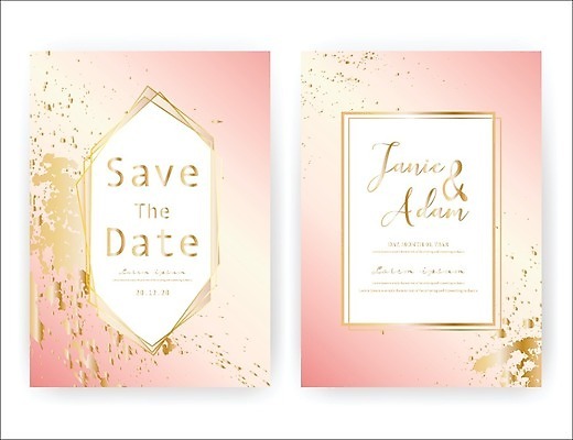 EPS 해외이미지 분홍색 일러스트 프레임 타이포그라피 사람없음 사각형 청첩장 해외202105 해외일러스트 도형 문자 컬러 카드_감사 파일형식 벡터