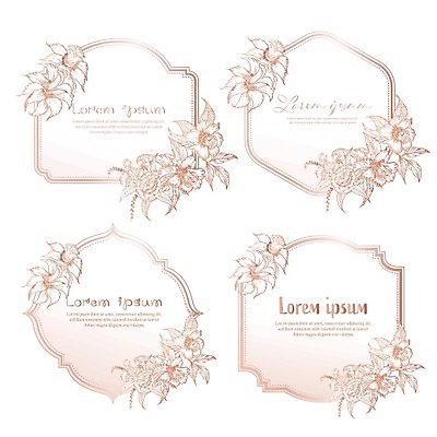 EPS 해외이미지 꽃 분홍색 일러스트 프레임 타이포그라피 사람없음 해외202105 해외일러스트 식물 문자 컬러 파일형식 벡터