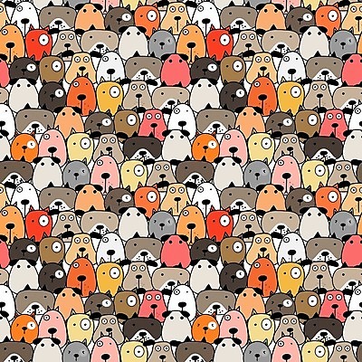 EPS 해외이미지 백그라운드 패턴 여러마리 일러스트 사람없음 패턴백그라운드 개 강아지 해외202105 해외일러스트 다수 무늬 포유류 반려동물 파일형식 벡터
