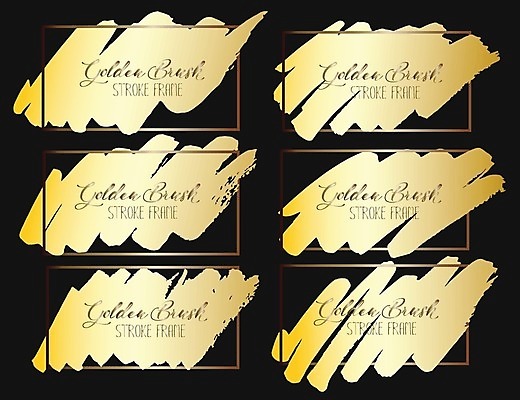 EPS 해외이미지 일러스트 붓터치 프레임 타이포그라피 사람없음 사각형 검은색 금색 질감 해외202105 해외일러스트 도형 문자 컬러 파일형식 벡터