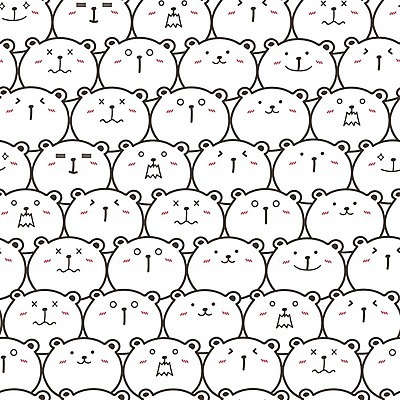 EPS 해외이미지 백그라운드 패턴 여러마리 일러스트 표정 사람없음 패턴백그라운드 흰색 곰캐릭터 해외202105 해외일러스트 컬러 동물캐릭터 다수 무늬 곰 파일형식 벡터