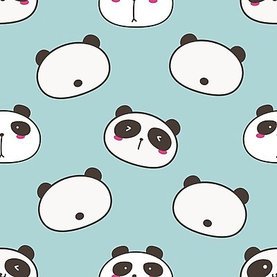 EPS 해외이미지 하늘색 백그라운드 패턴 여러마리 일러스트 사람없음 귀여움 패턴백그라운드 판다 해외202105 해외일러스트 다수 컨셉 무늬 곰 파란색 파일형식 벡터