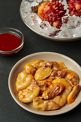 포토 JPG 스튜디오촬영 그릇 음식 검은배경 실내 사람없음 얼음 해산물 멍게 초고추장 국내포토 자연요소 식기 백그라운드 내부 검은색 바다동물 양념 파일형식