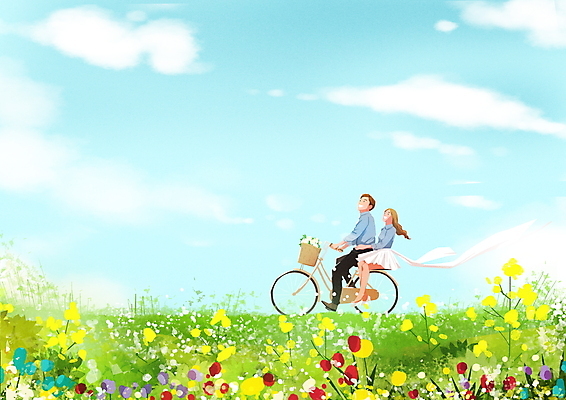 전신 PSD 구름 커플 드레스 공원 여자 남자 꽃 부케 결혼 일러스트 앉기 초원 성인 두명 여름 자전거 신랑신부 성인만 웨딩촬영 국내일러스트 자연요소 식물 옷 계절 공공시설 신부_웨딩 꽃다발 신랑 관계 모션 사람 이벤트 바이크 기념사진 파일형식