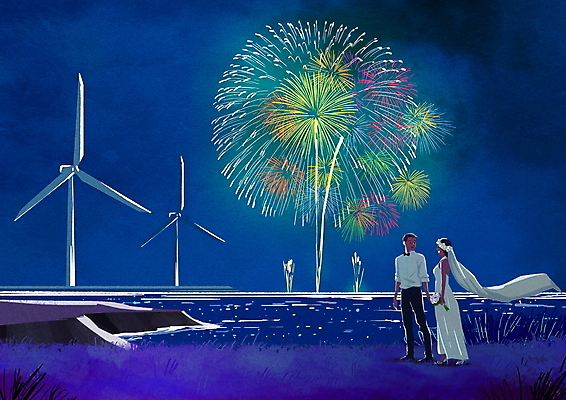 전신 PSD 커플 여자 남자 바다 웨딩드레스 결혼 일러스트 불꽃놀이 정장 초원 성인 두명 여름 걷기 풍력에너지 신랑신부 성인만 웨딩촬영 국내일러스트 드레스 옷 계절 신부_웨딩 신랑 관계 모션 놀이 사람 이벤트 그린에너지 기념사진 파일형식