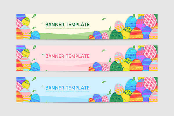 템플릿 배너템플릿 가로배너 기독교 나뭇잎 부활절 사각프레임 사람없음 현수막 부활절계란 배너세트 AI파일 배너 기념일 종교 잎 프레임 가로 세트 사각형 계란 파일형식 벡터