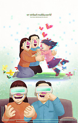 전신 PSD 여자 남자 어린이 일러스트 가족 포옹 미래 사랑 소녀 여러명 상반신 성인 손잡기 기쁨 만남 체험 무릎꿇기 눈물 가상공간 홀로그램 가상현실 VR기기 국내일러스트 감정 다수 컨셉 관계 안기 모션 사람 기계 파일형식