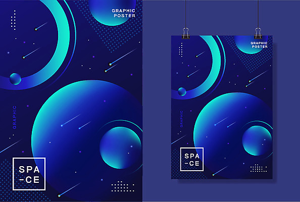포스터 그래픽백그라운드 일러스트 사람없음 우주 행성 원형 유성 남색 국내일러스트 AI파일 도형 컬러 백그라운드 그래픽 파일형식 벡터