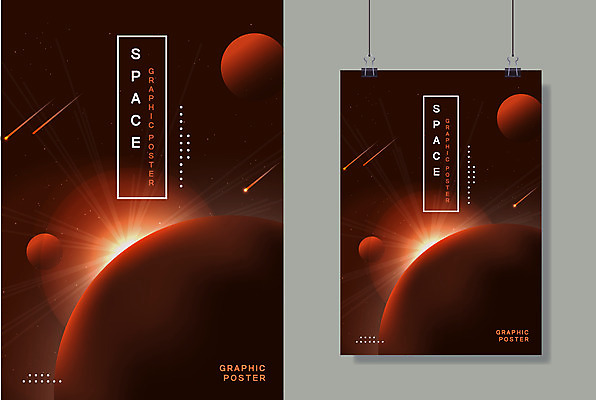 포스터 그래픽백그라운드 일러스트 사람없음 빨간색 빛 우주 행성 유성 국내일러스트 AI파일 컬러 백그라운드 그래픽 파일형식 벡터