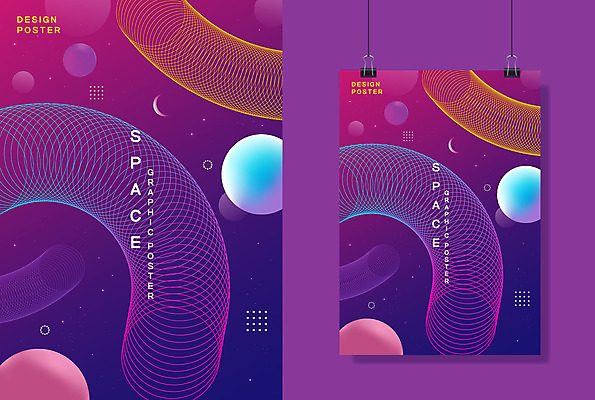 포스터 곡선 그래픽백그라운드 일러스트 사람없음 우주 보라색 원형 초승달 기하학 국내일러스트 AI파일 도형 선 컬러 백그라운드 무늬 그래픽 달 파일형식 벡터