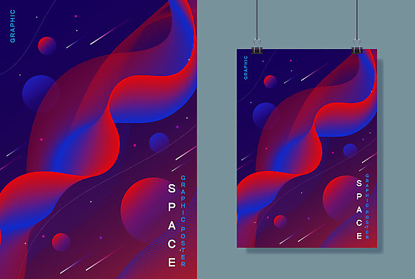 포스터 곡선 그래픽백그라운드 일러스트 사람없음 빨간색 파란색 우주 유성 웨이브 기하학 국내일러스트 AI파일 선 컬러 백그라운드 무늬 그래픽 파일형식 벡터