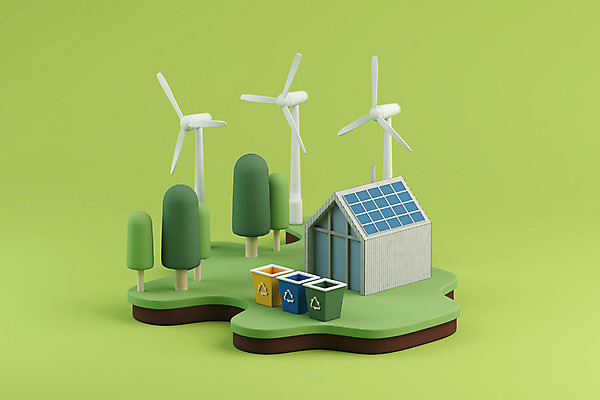 PSD 나무 편집 편집이미지 주택 사람없음 연두색 3D 자연보호 재활용 그린에너지 풍력에너지 디지털합성 태양에너지 집열판 분리수거함 편집소스 그린뉴딜 편집3D 식물 자연 건물 초록색 경제 환경 에너지 보호 친환경 수거함 파일형식