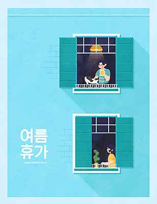 한마리 여자 남자 화분 하늘색 일러스트 창문 휴식 조명 선인장 맥주 들기 상반신 성인 두명 여름휴가 바캉스 고양이 반려 성인만 국내일러스트 AI파일 식물 1 컨셉 포유류 모션 휴가 주류 사람 파란색 반려동물 파일형식 벡터 여름_계절