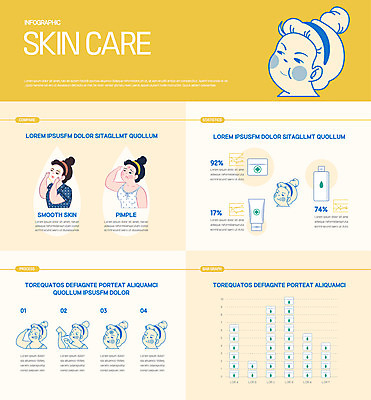 여자 얼굴 일러스트 그래프 여러명 상반신 성인 뷰티 노란색 화장품 인포그래픽 가리킴 찡그림 피부관리 바르기 올림머리 스킨케어 마스크팩 여드름 성인여자만 국내일러스트 AI파일 헤어스타일 컬러 다수 모션 표정 사람 손짓 신체부위 팩 여자만 성인만 파일형식 벡터