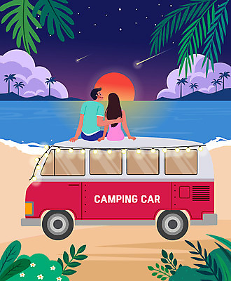 전신 구름 커플 여자 남자 별 바다 일러스트 휴식 앉기 상반신 성인 해변 두명 야자수 태양 일몰 유성 캠핑카 야자수잎 성인만 차박 국내일러스트 AI파일 자연요소 나무 컨셉 잎 관계 모션 자동차 사람 노을 캠핑 파일형식 벡터