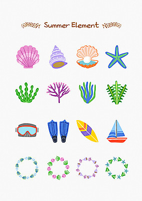 PSD 일러스트 조개 불가사리 사람없음 여름 서핑보드 해초 산호초 소라 물안경 오리발 진주 원형프레임 엘리먼트 선박 국내일러스트 계절 수상교통 어패류 극피동물 프레임 보드_스포츠 원형 수중식물 해조류 보석 수영용품 파일형식