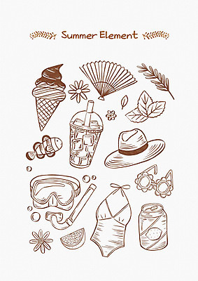 PSD 모자 수영복 꽃 라인일러스트 일러스트 나뭇잎 어류 사람없음 여름 선글라스 얼음 레몬 콘아이스크림 스노클링용품 접부채 엘리먼트 캔음료 테이크아웃컵 국내일러스트 자연요소 식물 잡화 옷 계절 안경 음료 스포츠용품 잎 과일 아이스크림 컵 수중동물 스노클링 전통부채 파일형식