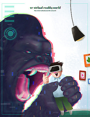 전신 PSD 한마리 남자 액자 일러스트 미래 전등 입벌림 한명 웃음 성인 게임 잡기 최고 체험 영화 고릴라 가상공간 홀로그램 가상현실 성인남자한명만 VR기기 포악 국내일러스트 1 컨셉 포유류 모션 놀이 문화예술 조명 표정 사람 기계 남자한명만 성인남자만 파일형식