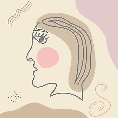 EPS 해외이미지 얼굴 라인일러스트 일러스트 표정 사람없음 라인아트 베이지색 미니멀 해외일러스트 선 컬러 신체부위 파일형식 벡터