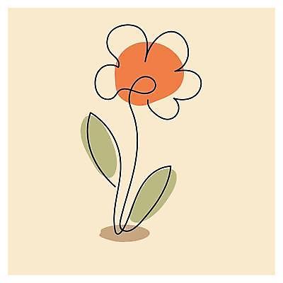 EPS 해외이미지 꽃 라인일러스트 일러스트 사람없음 라인아트 베이지색 미니멀 해외일러스트 식물 선 컬러 파일형식 벡터