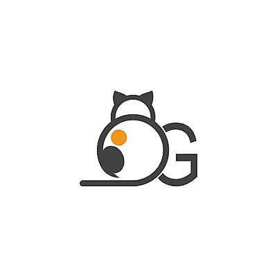 EPS 해외이미지 한마리 알파벳 일러스트 사람없음 고양이 G 해외일러스트 1 영어 포유류 반려동물 파일형식 벡터