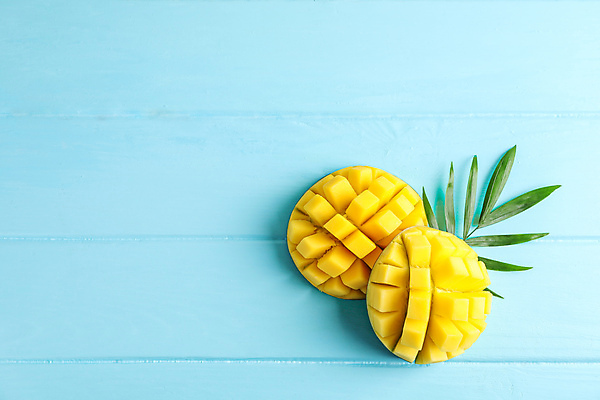 포토 JPG 해외이미지 실내 사람없음 하이앵글 신선 달콤 열대과일 파란배경 망고 맛있는 해외포토 뷰포인트 백그라운드 과일 내부 파란색 맛 파일형식