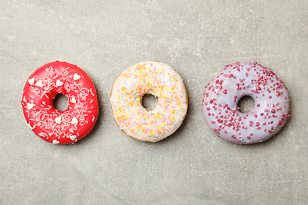 포토 JPG 해외이미지 회색배경 사람없음 하이앵글 도넛 해외포토 뷰포인트 백그라운드 디저트 회색 파일형식