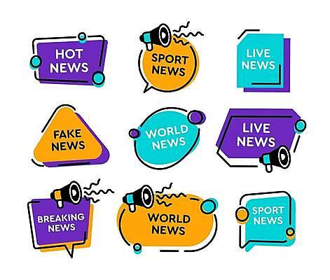 EPS 해외이미지 디자인 말풍선 일러스트 사람없음 세트 확성기 뉴스 가짜뉴스 해외일러스트 파일형식 벡터