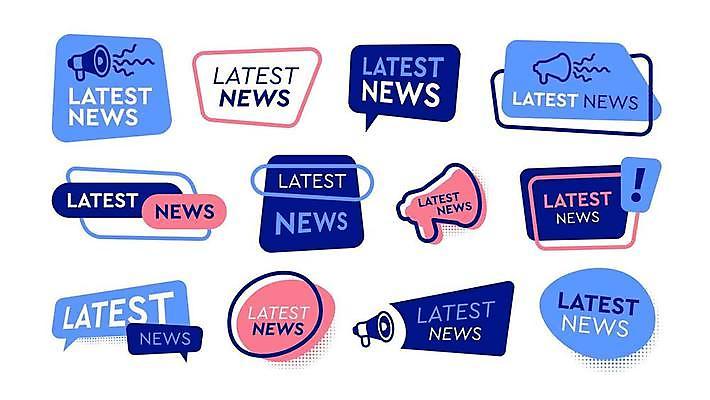 EPS 해외이미지 디자인 말풍선 일러스트 사람없음 세트 라벨 확성기 뉴스 느낌표 해외일러스트 기호 프레임 파일형식 벡터