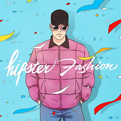 PSD 패션 남자 하늘색 일러스트 한명 상반신 성인 타이포그라피 글자캘리그라피 선글라스 주머니손 꽃가루 패딩 캡모자 성인남자한명만 힙스터 국내일러스트 문자 모자_잡화 1 안경 캘리그라피 모션 사람 파란색 점퍼 가루 남자한명만 성인남자만 파일형식