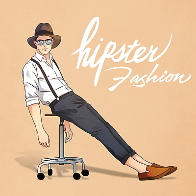 전신 PSD 패션 남자 구두 셔츠 일러스트 한명 앉기 성인 타이포그라피 글자캘리그라피 선글라스 갈색 멜빵 중절모 바퀴의자 성인남자한명만 힙스터 국내일러스트 문자 모자_잡화 1 잡화 안경 컬러 신발 상의 의자 캘리그라피 모션 사람 남자한명만 성인남자만 파일형식