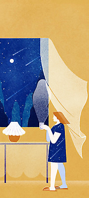 전신 PSD 라이프스타일 여자 일러스트 창문 탁자 밤하늘 티타임 휴식 한명 들기 성인 일상 노란색 스탠드 커튼 연기 유성 찻잔 힐링 성인여자한명만 차분 국내일러스트 1 컬러 가구 컨셉 모션 하늘 조명 잔 사람 라이프 생활 야간 여자한명만 성인여자만 파일형식