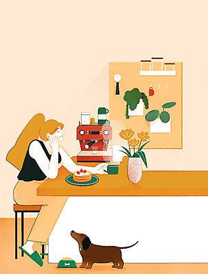 전신 PSD 한마리 라이프스타일 여자 의자 일러스트 티타임 휴식 한명 앉기 성인 일상 꽃병 주황색 턱괴기 연기 강아지 커피잔 닥스훈트 커피메이커 힐링 팬케이크 개밥그릇 반려 성인여자한명만 펫팸족 차분 국내일러스트 1 그릇 꽃 커피 컬러 가구 컨셉 모션 잔 사람 라이프 생활 반려동물 케이크 개 애견용품 신조어 커피용품 여자한명만 성인여자만 파일형식