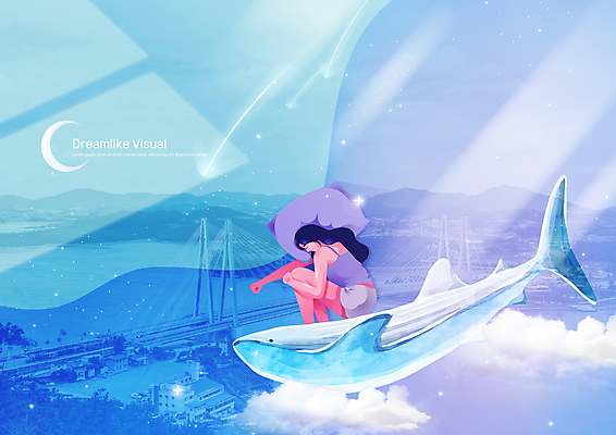 전신 PSD 구름 편집이미지 한마리 여자 백그라운드 베개 상상 한명 성인 파란색 눕기 꿈 잠 초승달 유성 고래 어린이상상 웅크림 가교 성인여자한명만 이미지편집 자연요소 1 건축물 컬러 포유류 침구 모션 사람 수중동물 달 여자한명만 성인여자만 파일형식