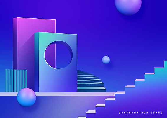 PSD 그래픽백그라운드 일러스트 사람없음 파란색 계단 구멍 입체 직사각형 입체도형 국내일러스트 도형 컬러 백그라운드 그래픽 파일형식