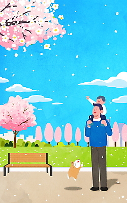전신 PSD 한마리 공원 남자 반려견 벤치 일러스트 하늘 서기 성인 두명 점프 산책 육아 벚꽃 가리킴 아기 목말 아빠 벚나무 강아지 육아라이프 반려 남자만 남성육아휴직 육아대디 싱글대디 한부모가족 국내일러스트 나무 1 라이프스타일 공공시설 꽃 의자 가족 모션 휴식 사람 손짓 반려동물 개 파일형식 육아휴직