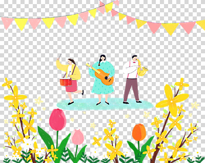 전신 편집 편집이미지 여자 남자 잎 연주 서기 누끼 성인 세명 튤립 기타 악단 개나리 드럼 트럼펫 PNG 가랜드 꽃축제 성인만 편집소스 봄축제 식물 꽃 음악 모션 현악기 타악기 사람 축제 봄 금관악기 파티용품 파일형식