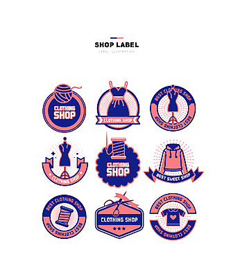 드레스 옷 분홍색 일러스트 사람없음 세트 라벨 바늘 털실 실 마네킹 남색 옷가게 후드티셔츠 재단가위 국내일러스트 AI파일 컬러 티셔츠 프레임 가위_도구 상점 도구 파일형식 벡터