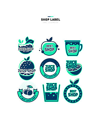 오렌지 과일 일러스트 사람없음 컵 초록색 세트 라벨 상점 주스 체리 레몬 국내일러스트 AI파일 식기 음료 컬러 프레임 파일형식 벡터