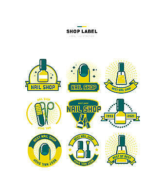 일러스트 사람없음 초록색 세트 뷰티 노란색 라벨 손톱 매니큐어 네일샵 네일용품 국내일러스트 AI파일 손 컬러 프레임 상점 화장품 미용용품 파일형식 벡터