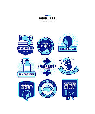 일러스트 사람없음 파란색 세트 머리카락 라벨 머리빗 미용용품 미용실 드라이어 샴푸 미용가위 바리깡 국내일러스트 AI파일 컬러 프레임 가위_도구 위생용품 머리 뷰티샵 오브젝트 파일형식 벡터