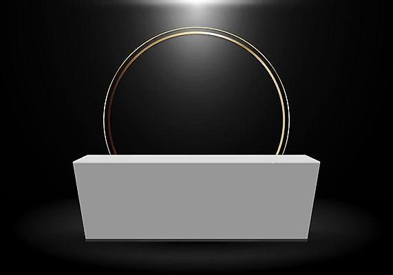 EPS 해외이미지 백그라운드 일러스트 조명 사람없음 사각형 검은색 원형 단상 입체도형 포디움 해외일러스트 도형 컬러 무대 입체 파일형식 벡터